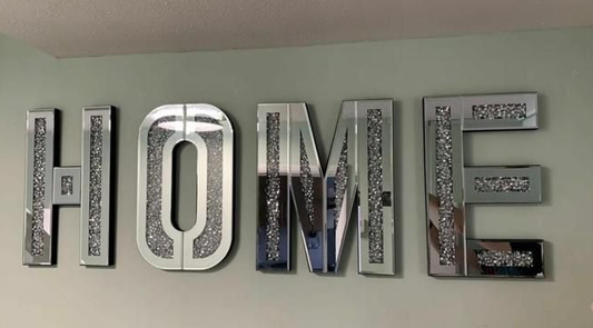 Crushed Glass Home Letters