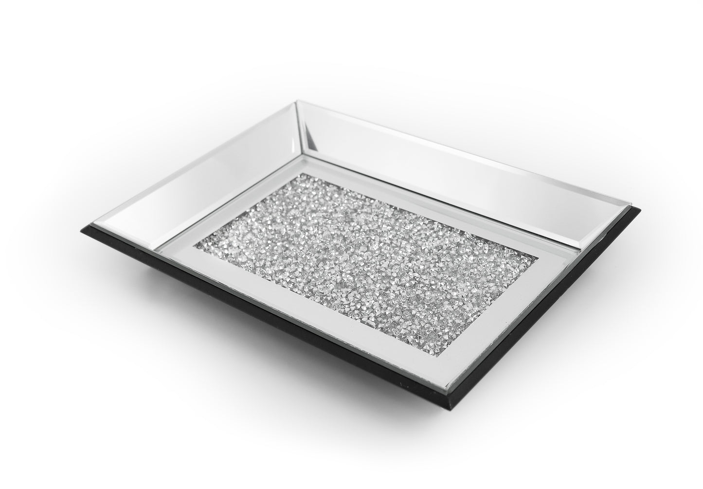 Mirrored Crushed Glass Candle Tray