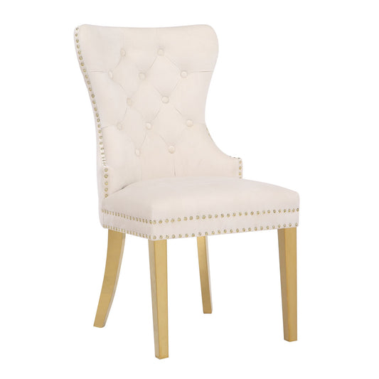 Vittoria Cream Chair with Gold Legs