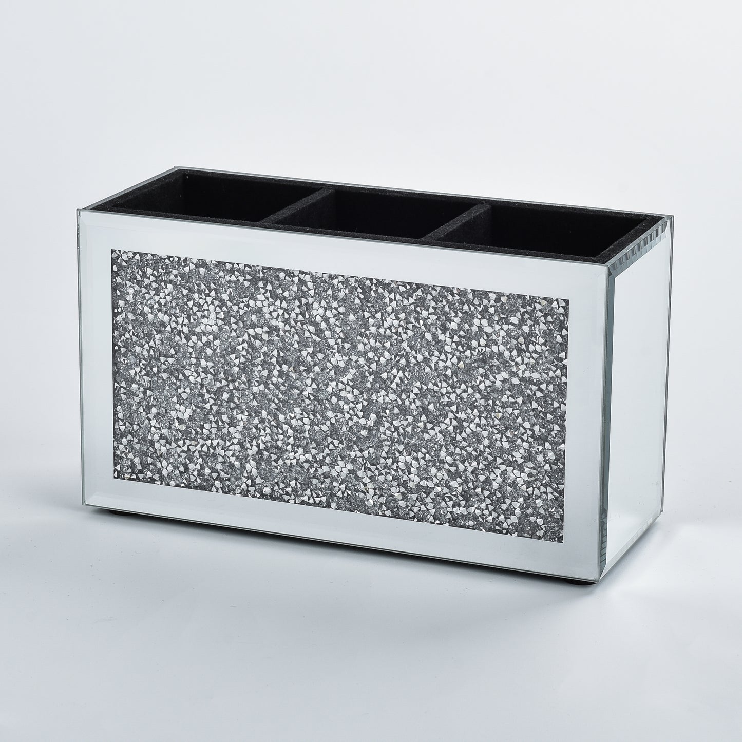 Crushed Glass Make-up Brush Holder - Black Interior