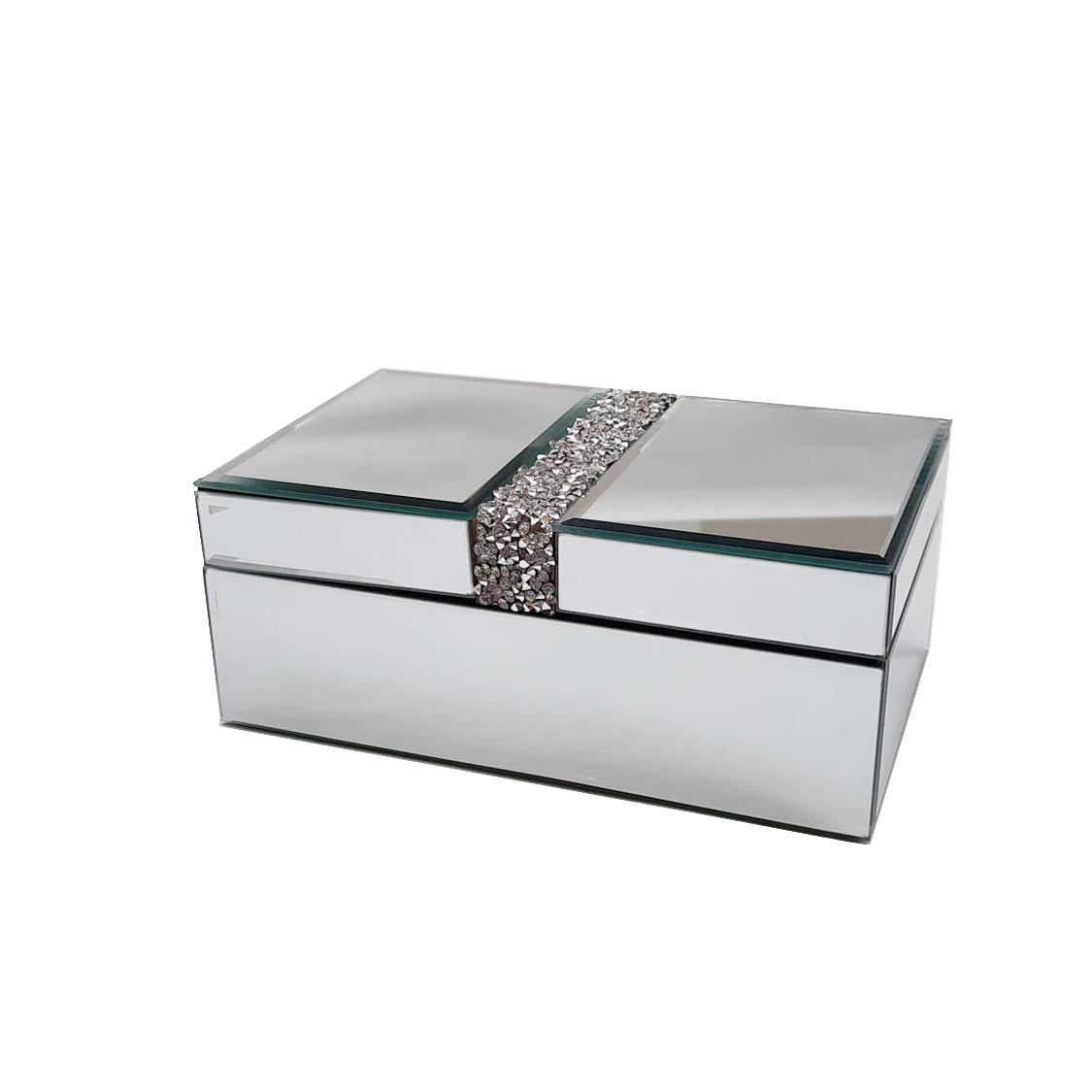 Large Mirrored Crushed Glass Jewellery Box