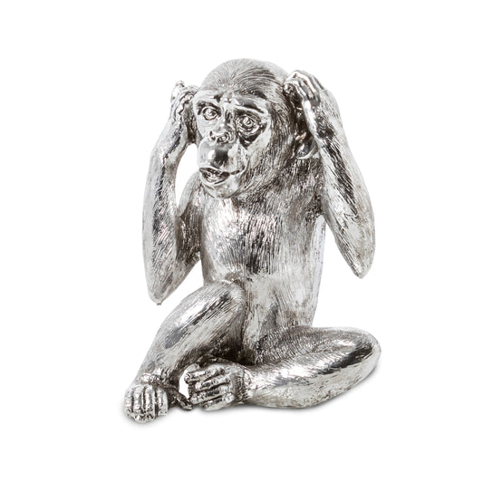 Antique Silver Hear No Evil Monkey