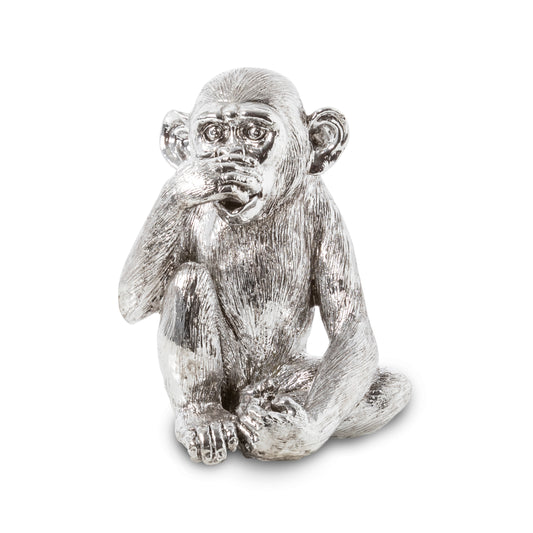 Antique Silver Speak No Evil Monkey