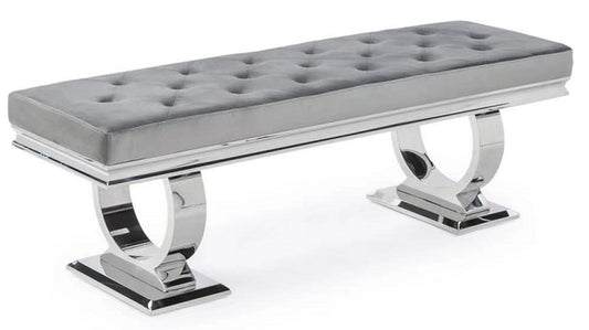 Milan Light Grey Bench - 140cm