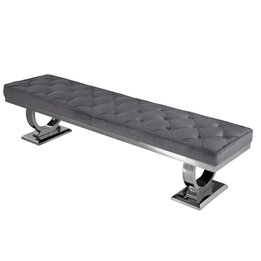 Milan Dark Grey Bench - 140cm