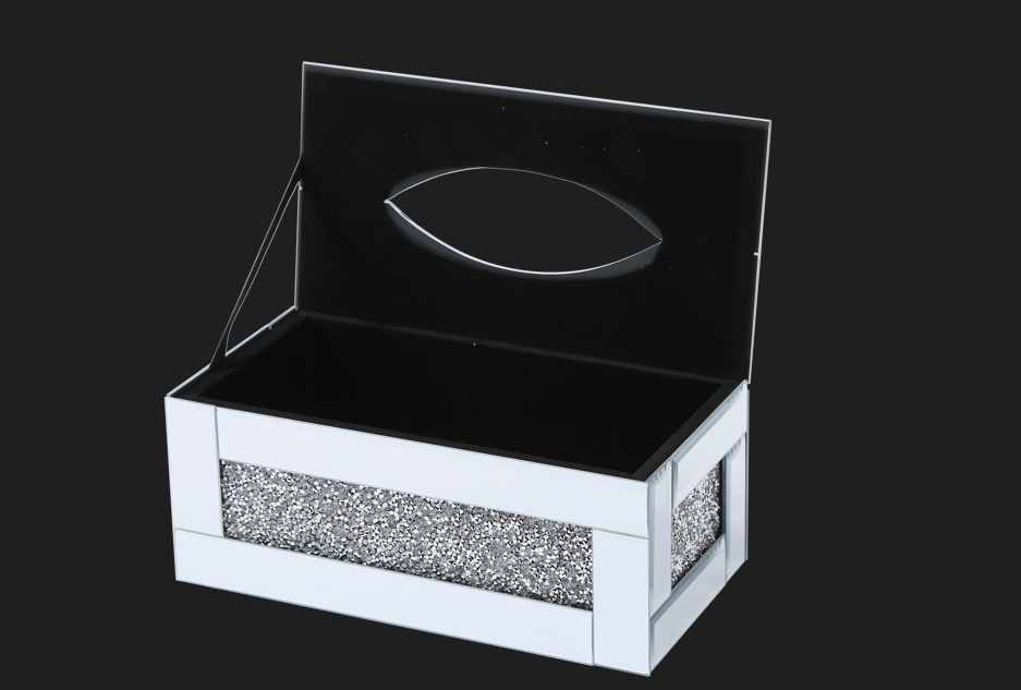 Diamond Crush Mirrored Tissue Box