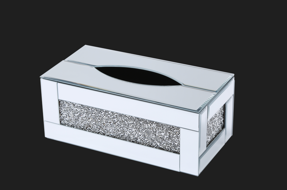 Diamond Crush Mirrored Tissue Box